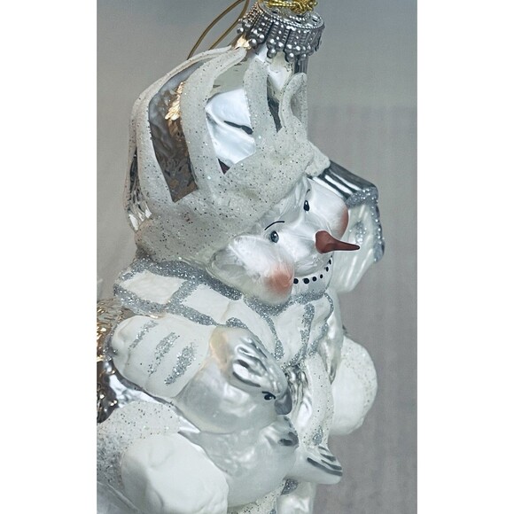 Krebs Lauscha Glas Santa Bird & Birdhouse Ornament Germany Boxed VTG - Picture 4 of 14